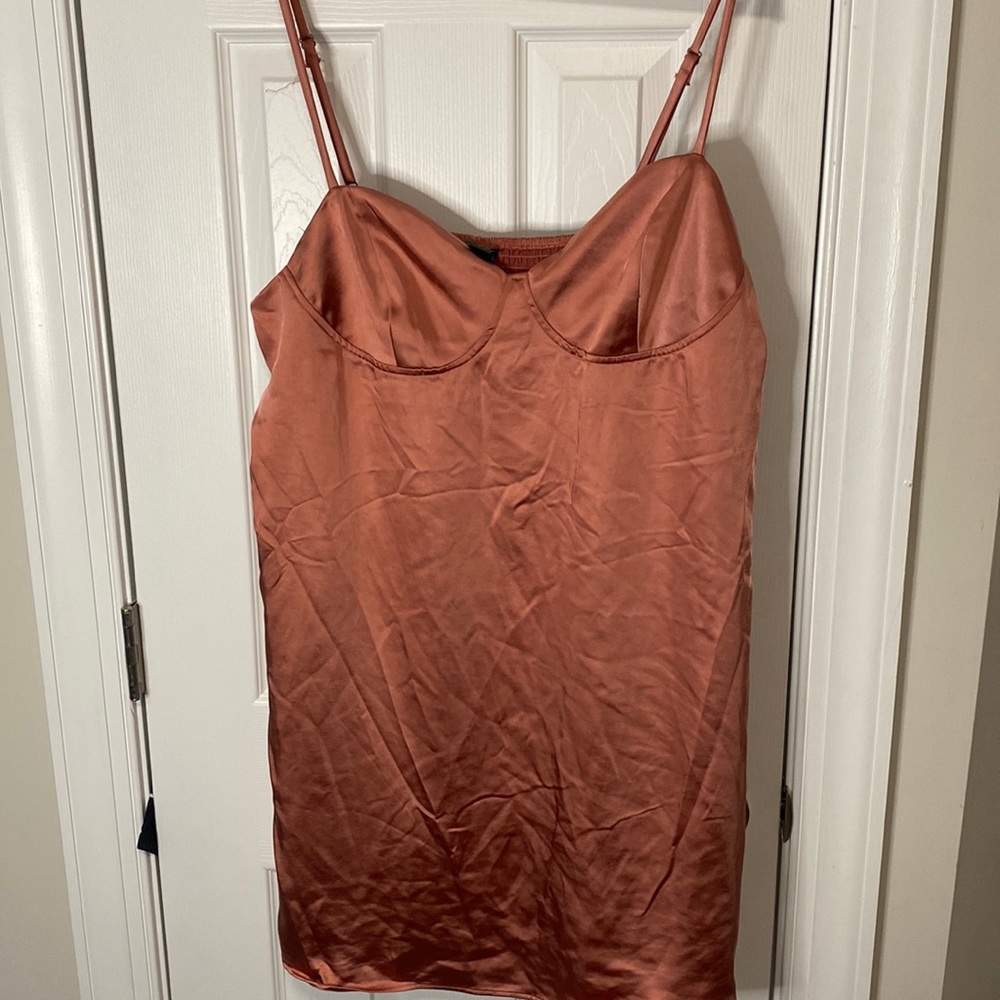 Faux Silk Slip Dress